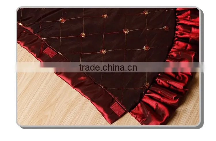 Cute most popular poly viscose fabric ruffled burlap tree skirt