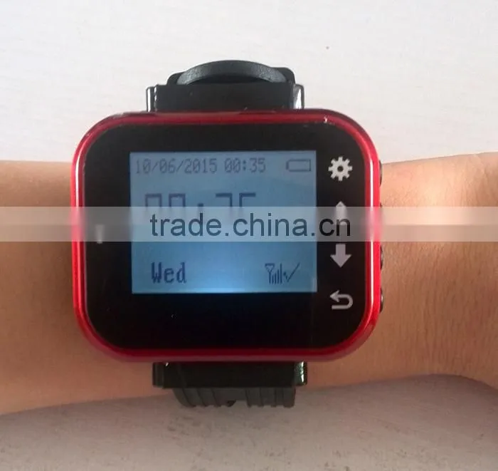 KOQI wireless led display receiver watch wrist pagers system K-300plus hospital restaurant calling service Wireless panic button