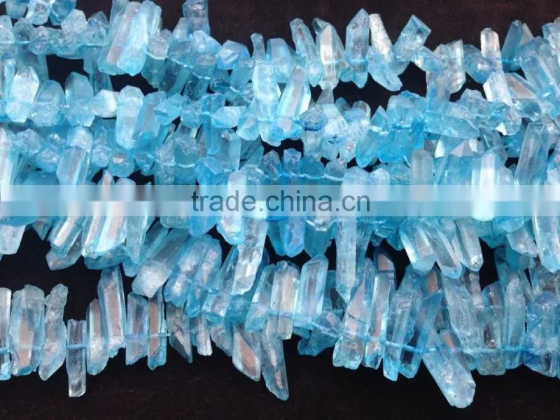 Factory price raw natural healing quartz crystal blue quartz crystal terminated point