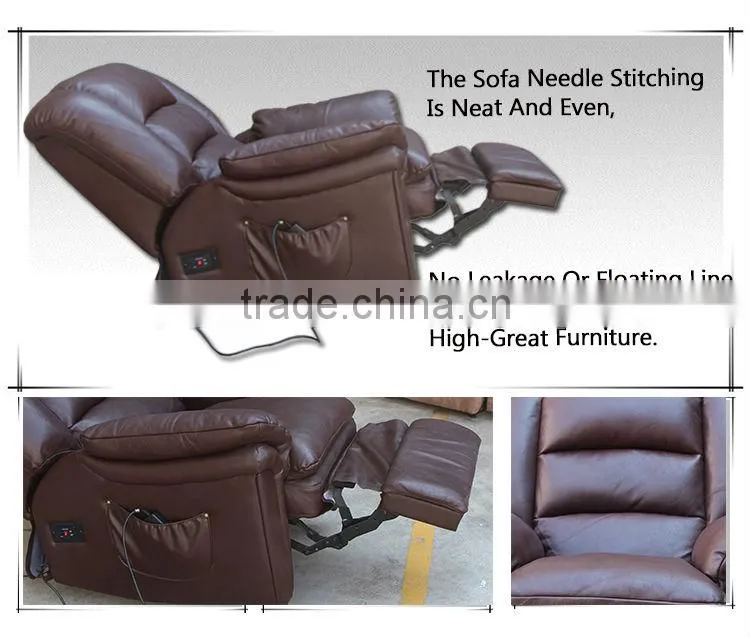 Brown Leather Dubai Recliner Furniture Sofa