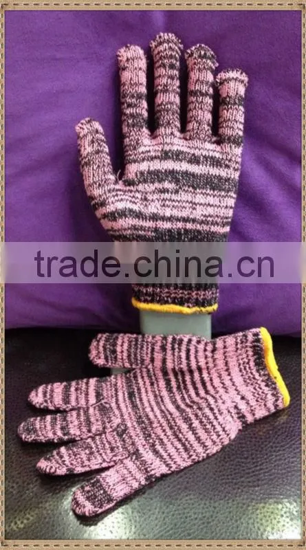 Black & pink working cotton glove
