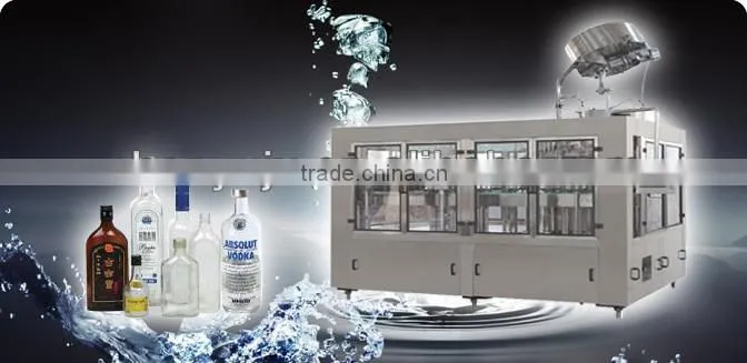vodka brandy filling line in glass/pet bottle