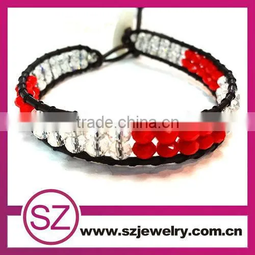 2013 Mulit Stone Brown Greek Leather Wrap Bracelet-BTB0237