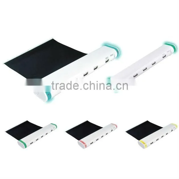 retractable mouse pad with usb 2.0 hub