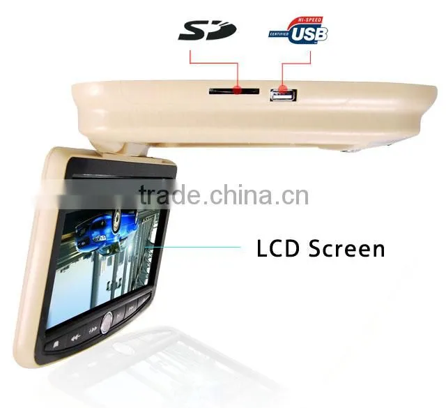 9" Flip Down Multi-media DVD Player With New Digital Panel