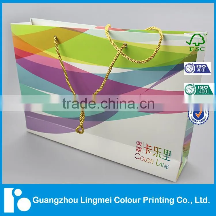 Promotion Color Custom Paper Gift Bag Factory printing with Logo