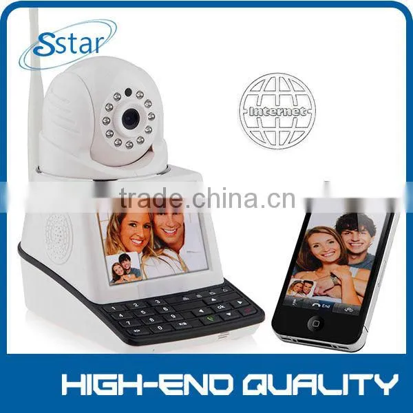 4 in 1 Wireless P2P Network Phone Camera with 3C Smart Card (Video Phone + IP Camera + Recorder + Alarm), 3.5 inch Screen, 0.3 M