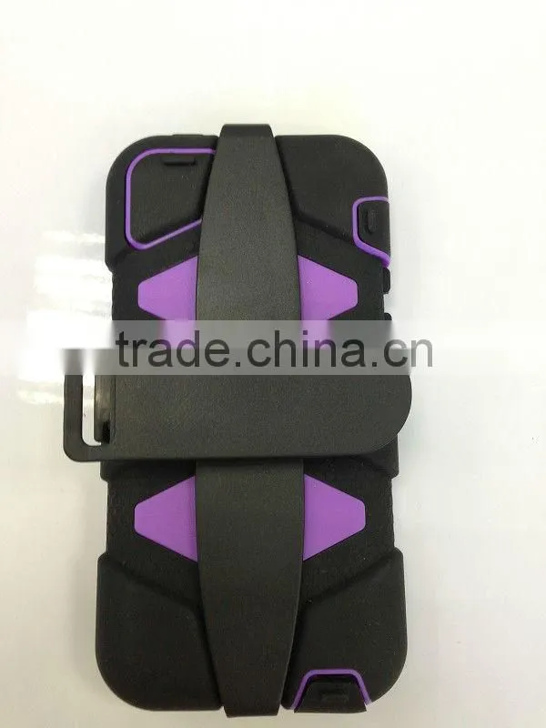 Hybrid Combo Silicone Plastic Hard Mobile Phone Cover Case for iphone 5c With Clamp Holster 3 in 1