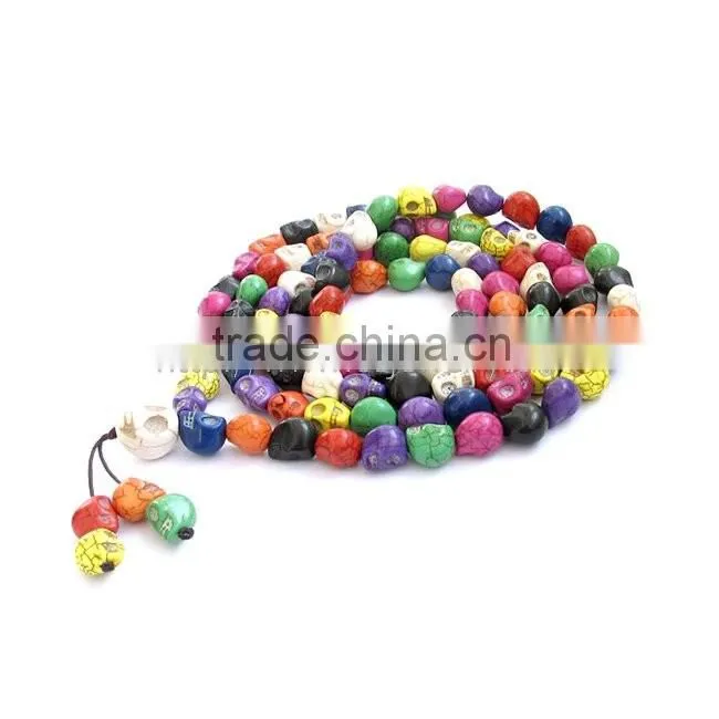 Cheap wholesale beads necklace natural turquoise and coral necklace wooden sandalwood mala beads