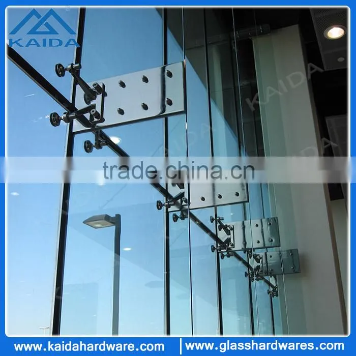 Stainless spider fittings for glass wall