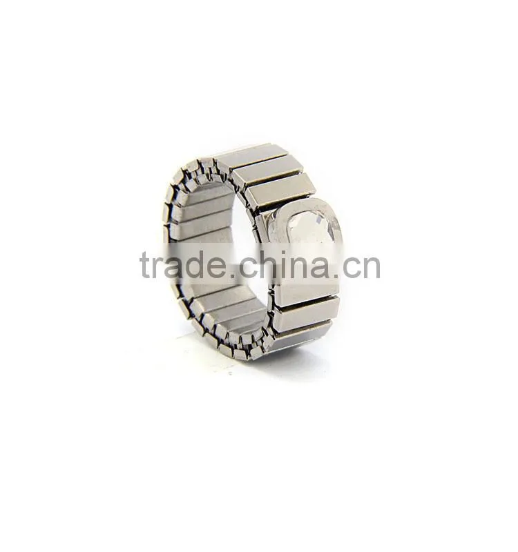 2015 Fashion Jewelry shield design stainless steel wheel zircon ring