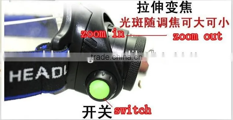 XML-T6 Zoomalbe led headlamp aluminum LED headlamp