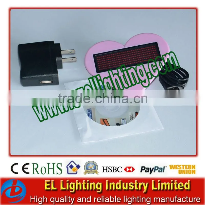 LED name Badge,heart-shaped led badge