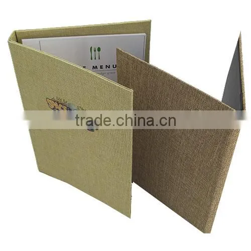 fabric menu for hotel / menu cover fabric / quality menu factory directed sale