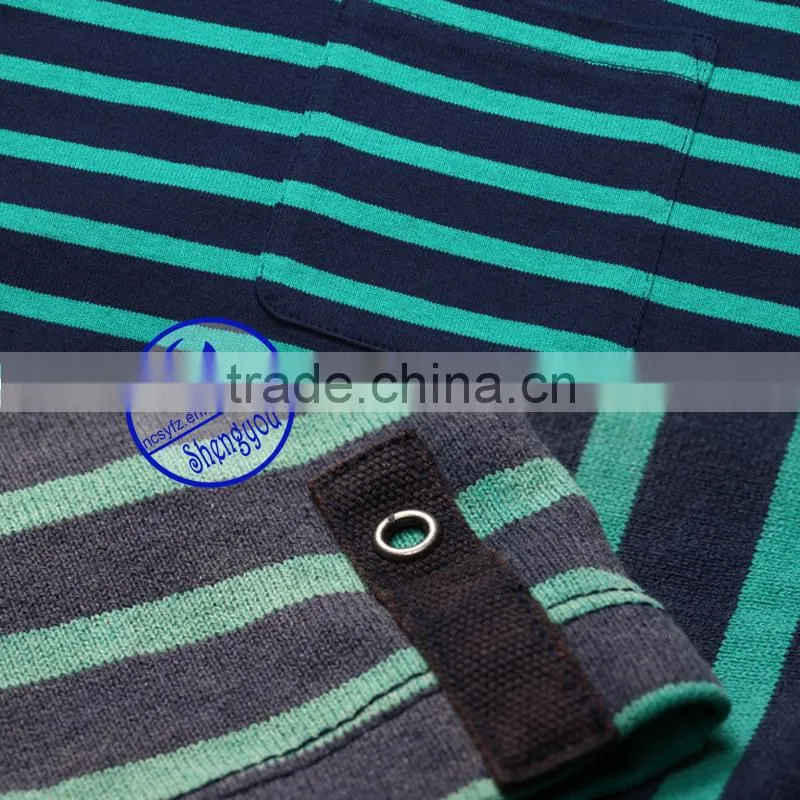 2015 China supplier custom long sleeve mens yarn dyed t-shirt wholesale clothing