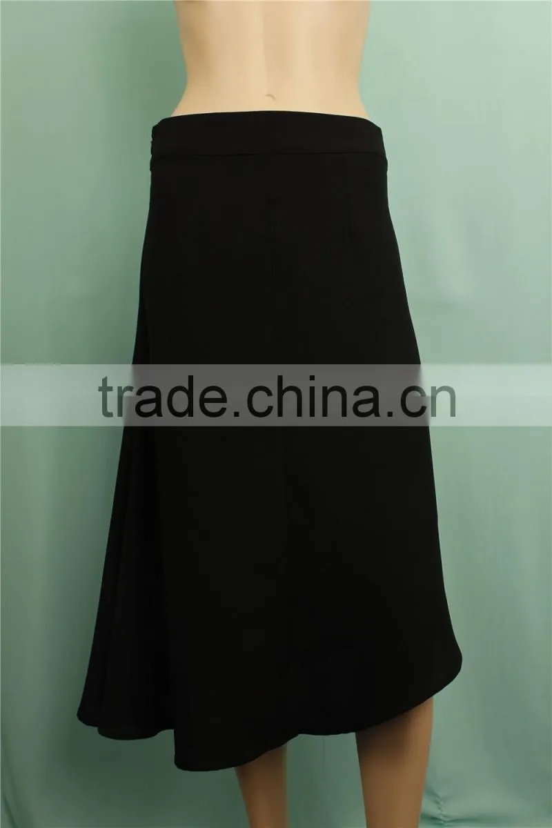 2016 S/S new design woven fabric woman black skirt