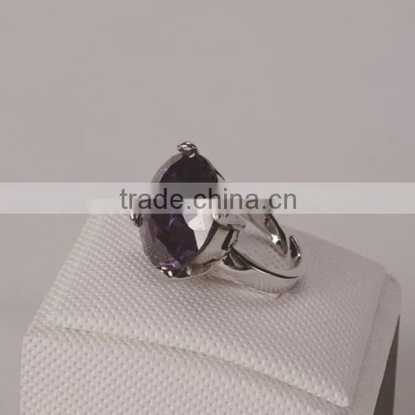 Purple stone ring made with 925 sterling silver for party gift