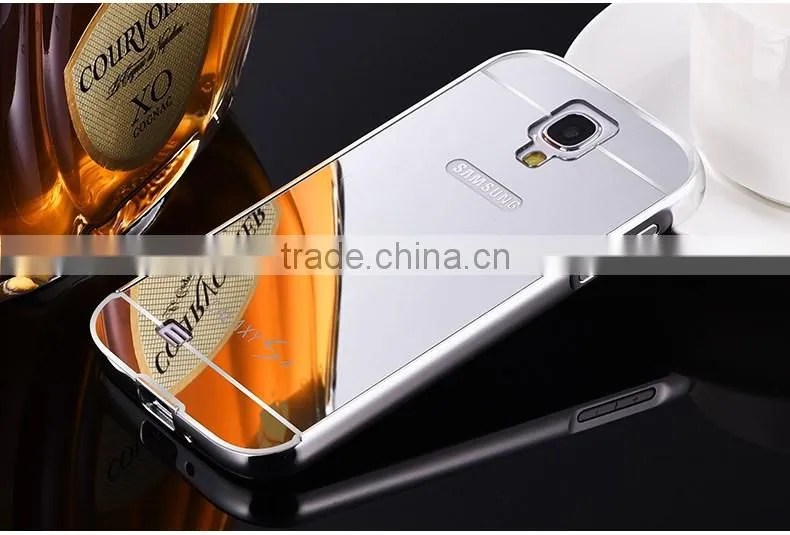 Wholesale Pricce Aluminum Bumper Mirror Cell Phone Back Cover Case For Samsung Galaxy S4