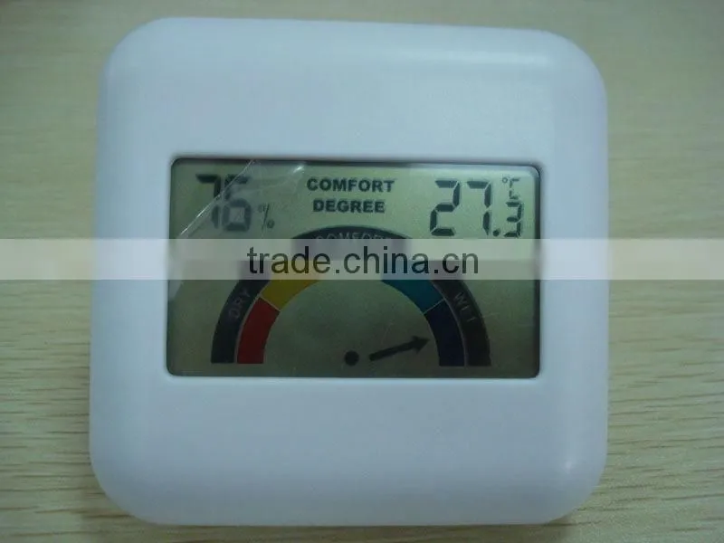 NEW design Digital thermometer and hygrometer with comfort lever indicator S3341H, colorful display, best for decoration