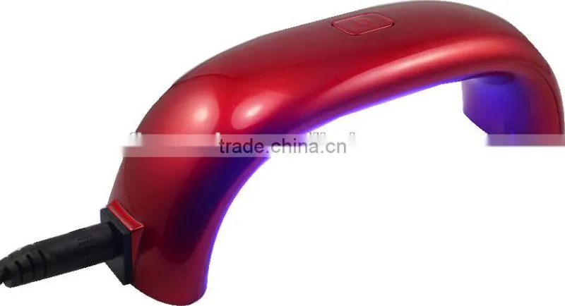 Amazon New Portable (395mm~405mm)9W Rainbow LED Lamp 6atts LED Nail Light mini nail LED dryer