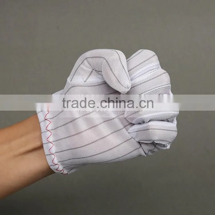 China white double side anti-static gloves/clean room gloves/