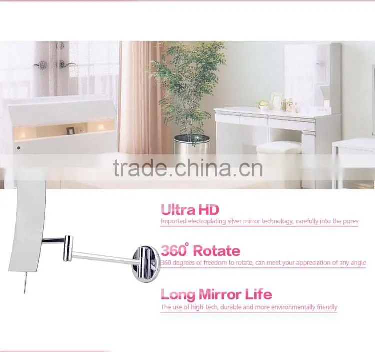 Bathroom adjustable wall mounted shaving mirror