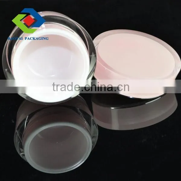 15gm,30gm,50gm tapered round empty plastic jar,recycled cosmetic packaging
