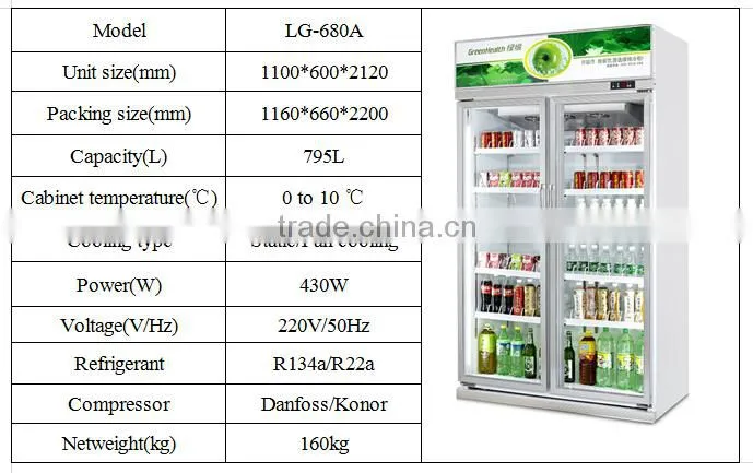 Glass Display Chiller, Beer Cooler Compressor, Bar Cooler for chain store and CVS