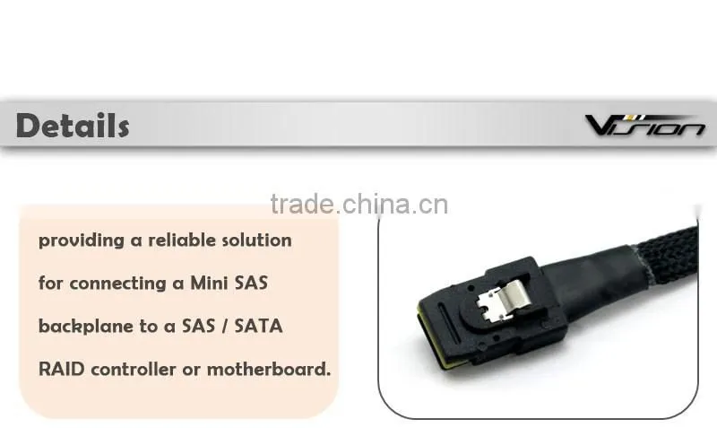 Vision Internal Mini SAS SFF-8087 to 4xSATA reverse breakout cable