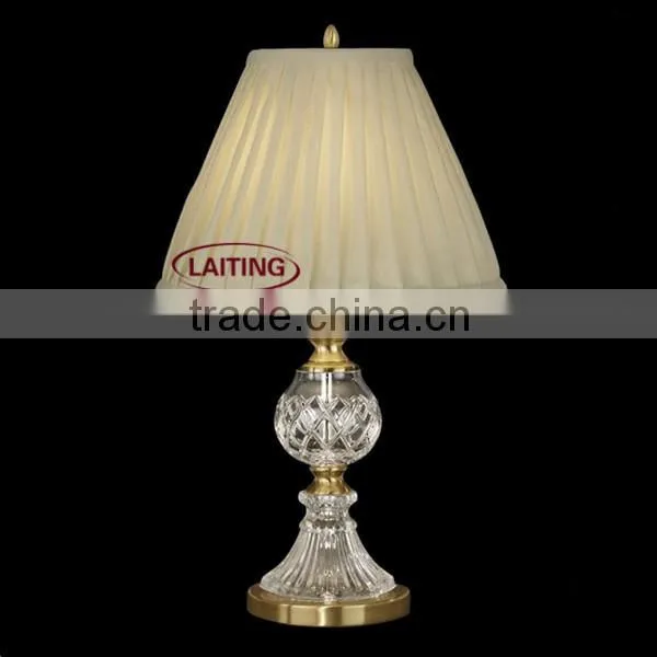 European Antique Fabric Crystal Table Lamps for Bedroom