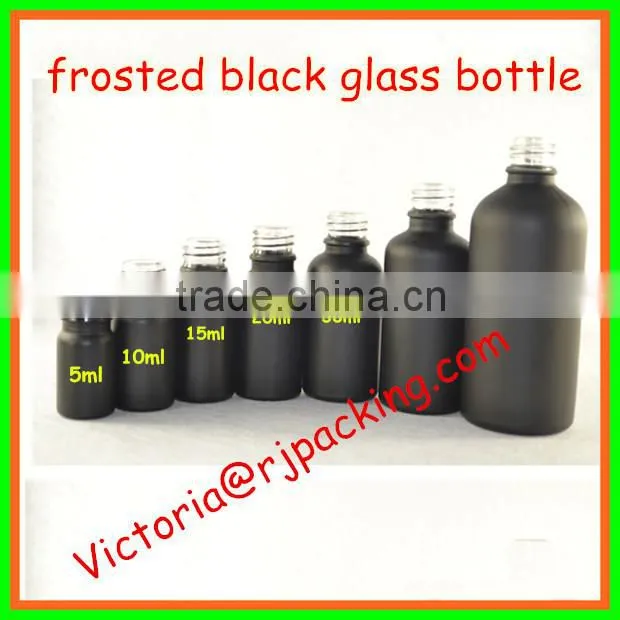 10ml black frosted glass dropper bottle