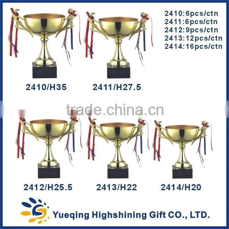 Custom plastic trophy base award basketball tennis trophy golden souvenir 2415 China metal champions league cup trophy