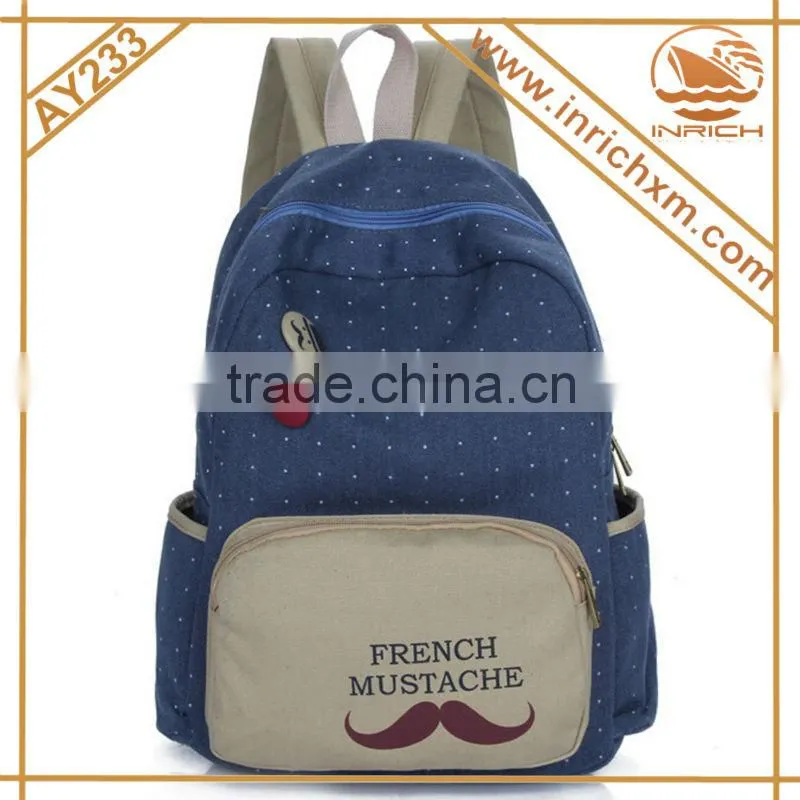 Colleage Student's School Bag Canvas Rucksack Backpack