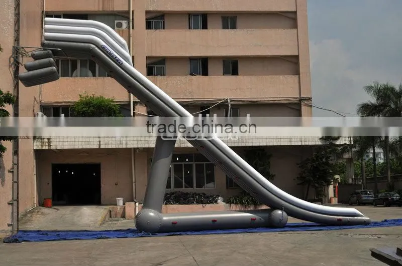 2013 new design high degree arc exciting giant Inflatable slide for yacht and boat