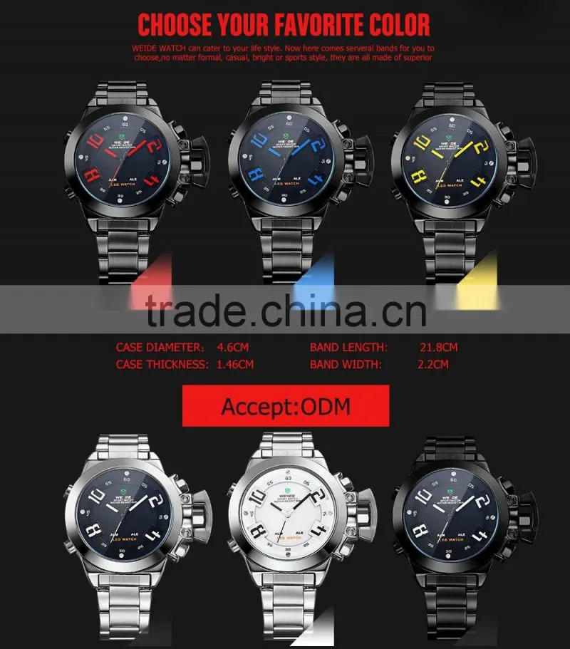 2015 Large display quartz watch hot product weide men watch WH-1008B-2