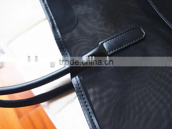 Fashion Mesh Black Tote Bags for Ladies