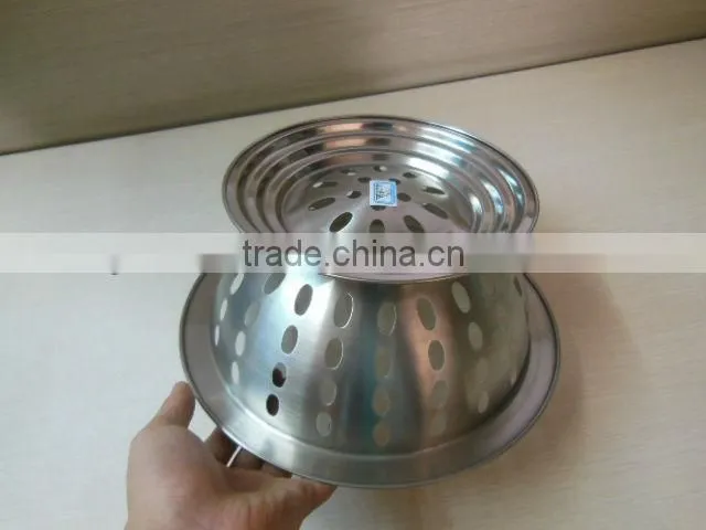 Hot sale stainless steel colorful fruit basket with handle sstainless steel fruit bowl with standing, metal leaking bowl