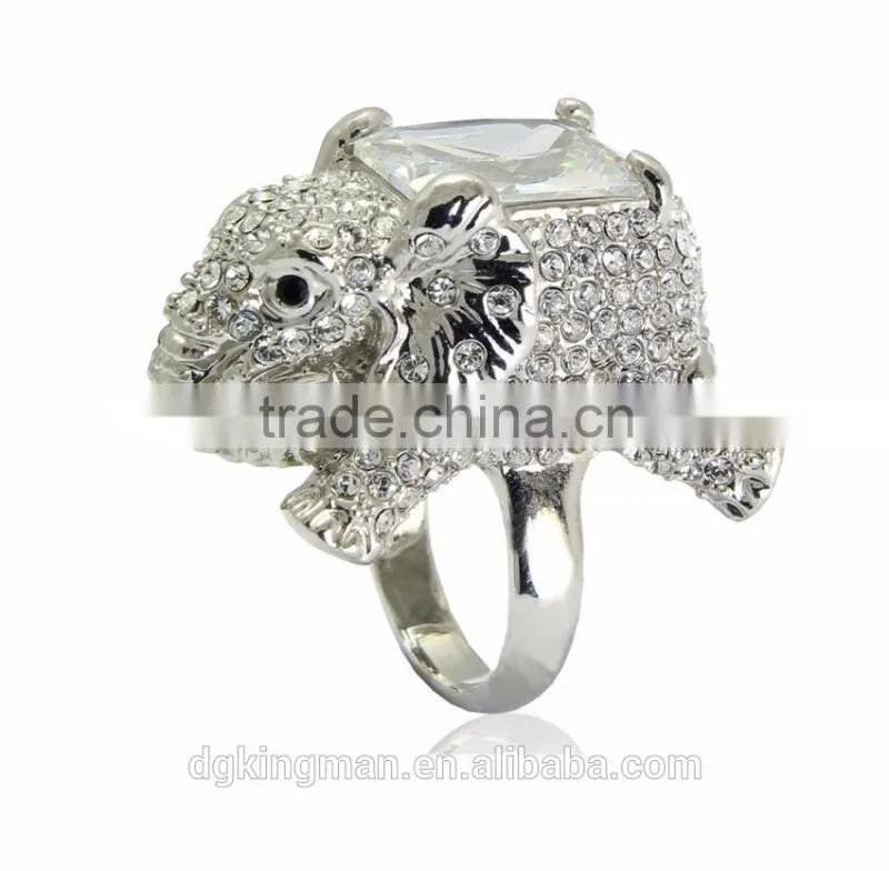 Lovely animal jewelry design Kingman elephant crystal rings