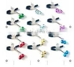 1 pair Alternative sex toys bell nipple clamps shaking stimulate milk clip overcast female breast clip massage