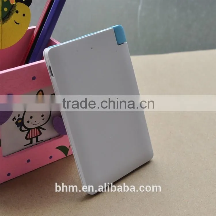 New arrival ultra-thin credit card power bank, solar power bank 2000