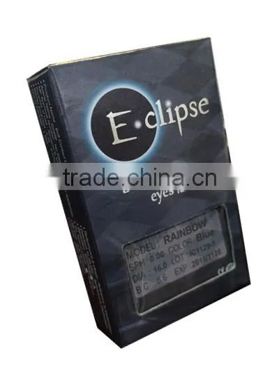Eclipse raibow tri color contact lens/colored toric contact lens/big black contact lenses