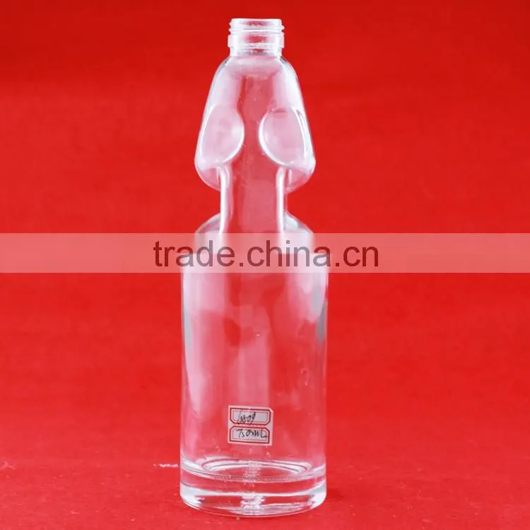 New design boston round bottle square glass liquor bottle liquor bottle factory