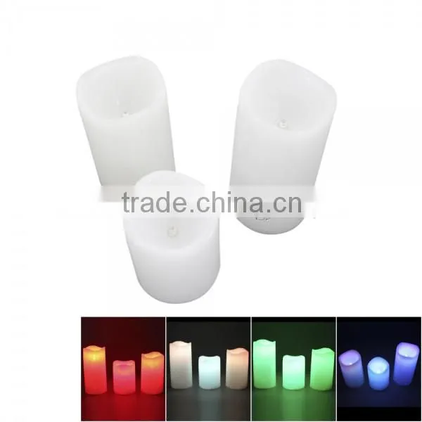 3Pcs Flameless LED Candle Light Colors Changing Candle with Remote Control