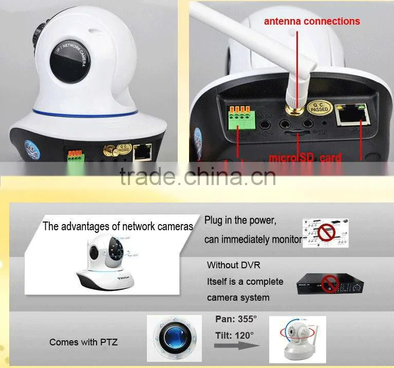 VStarcam PnP H.264 ONVIF IR CUT Wifi IP camera wifi nanny cam