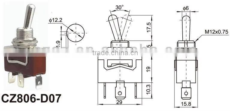 10A ON-OFF toggle switch,toggle switch for lamp,4 pin toggle switch