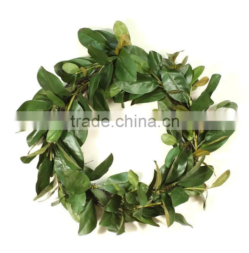 artificial magnolia leaf wreath