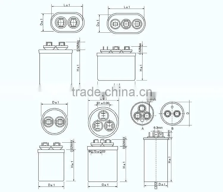 cbb65 60uf 250v motor starting capacitor