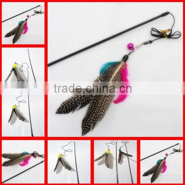 Aimigou Telescoping Cat Teaser Toy , Feather Cat Wand Cat Rod