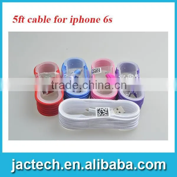 durable fabric charger cable for iphone 6 6s