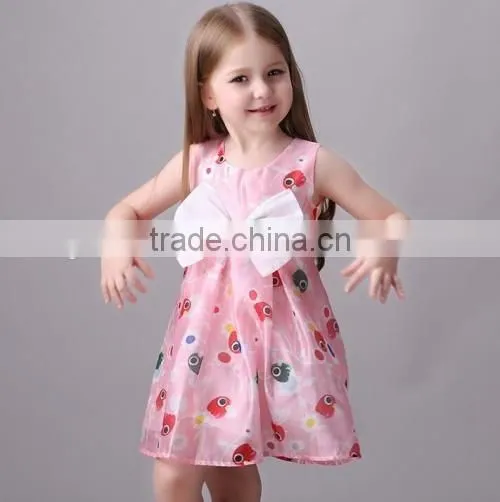 2016 wholesale children summer midi dresses OEM selling cheap baby summer dresses for kids